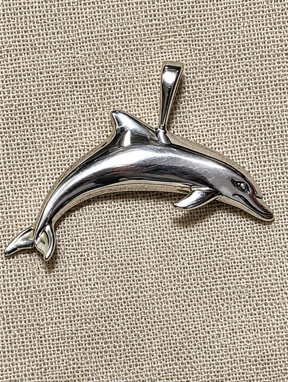 Vintage KABANA 925 Sterling Silver Dolphin Pendant Signed KBN Figural Ocean